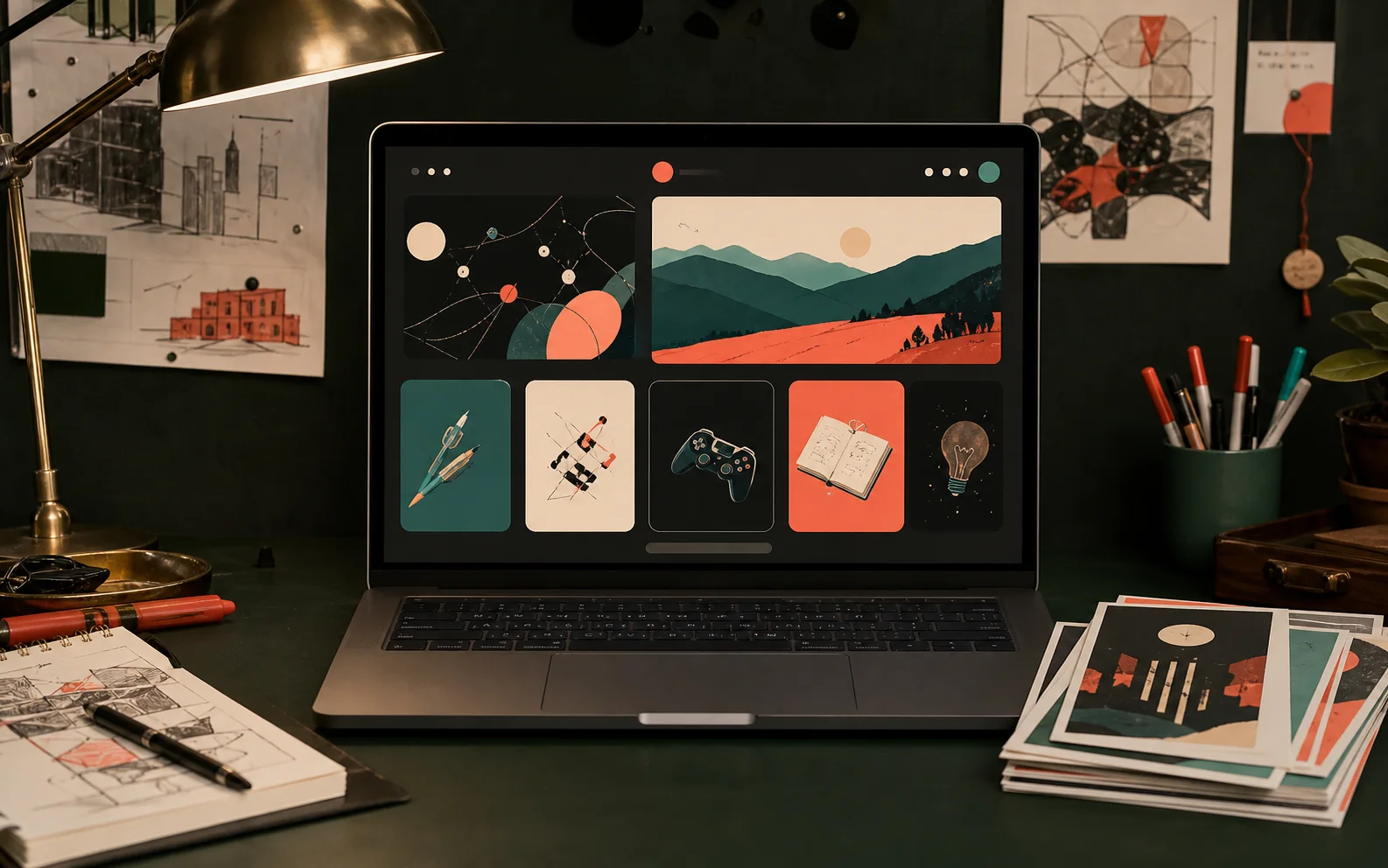 A creative personal portfolio project shown on a laptop
